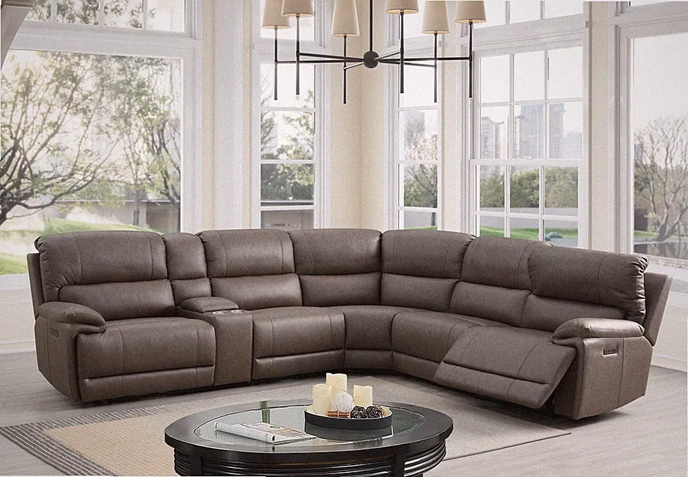 Emmy Orange Chenille Power Motion Sectional Sofa