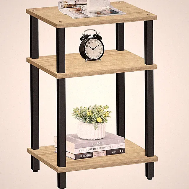 End Table Side Table Nightstand 3Tier Storage Shelf Couch Table Small Space