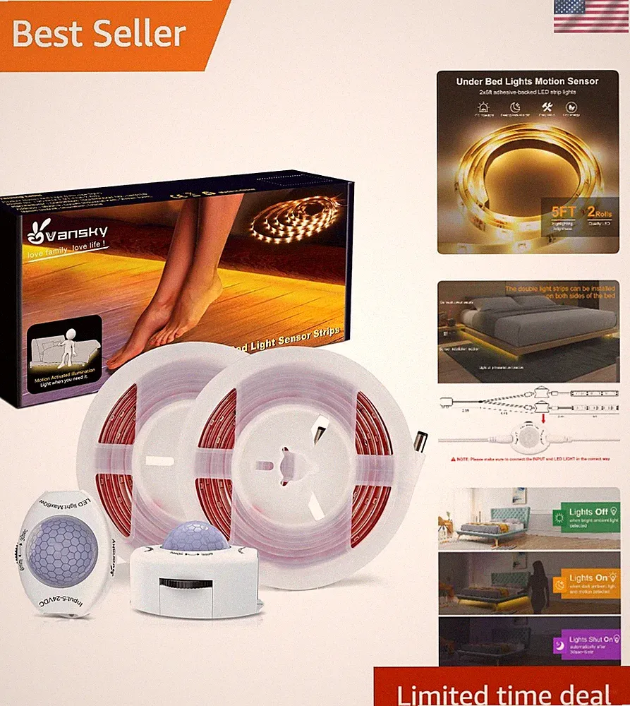 Energy Efficient Motion Activated Bedside Lamp - Waterproof LED Light Strips