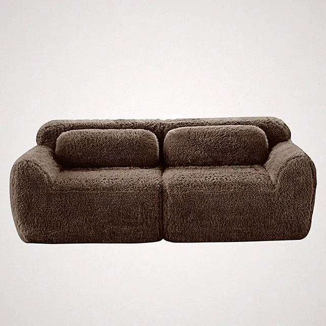 Ergonomic Chocolate Modular Sofa, Soft Plush Fabric, Anti-Slip Design