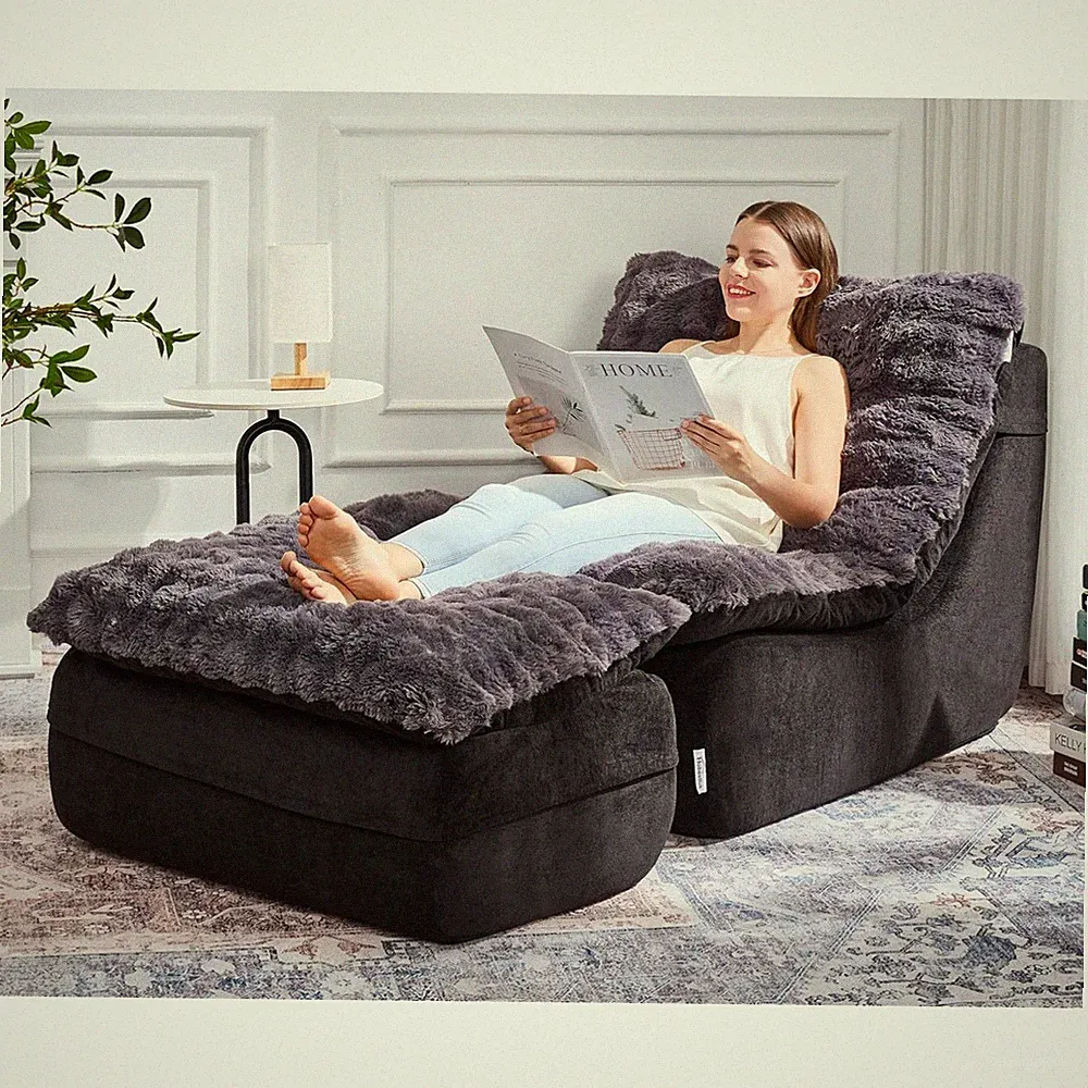 Ergonomic Dark Grey Sofa Couch with Removable Cover - No Assembly Required