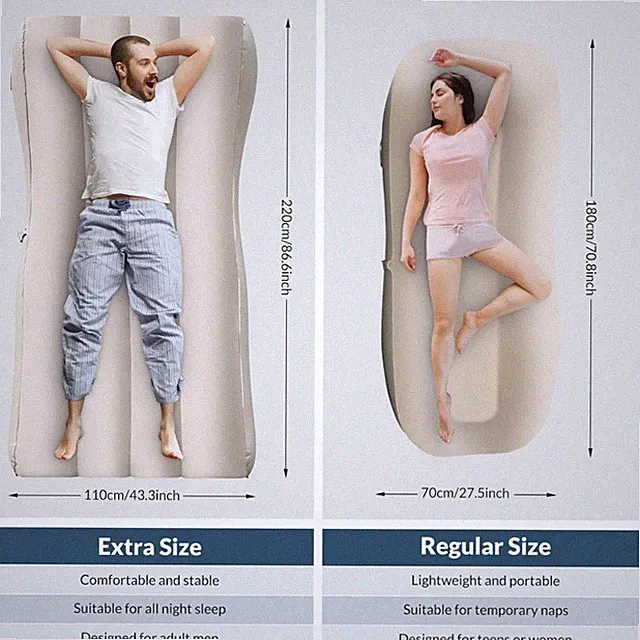 Ergonomic Inflatable Couch Bed with Built-In Pump - Ideal for Camping & Home Use