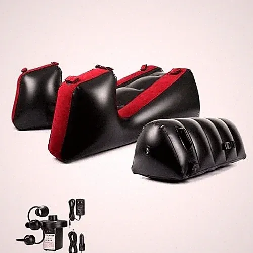 Ergonomic Inflatable Sofa Bed with Pillow Cushion - Portable Lounge Red Chair