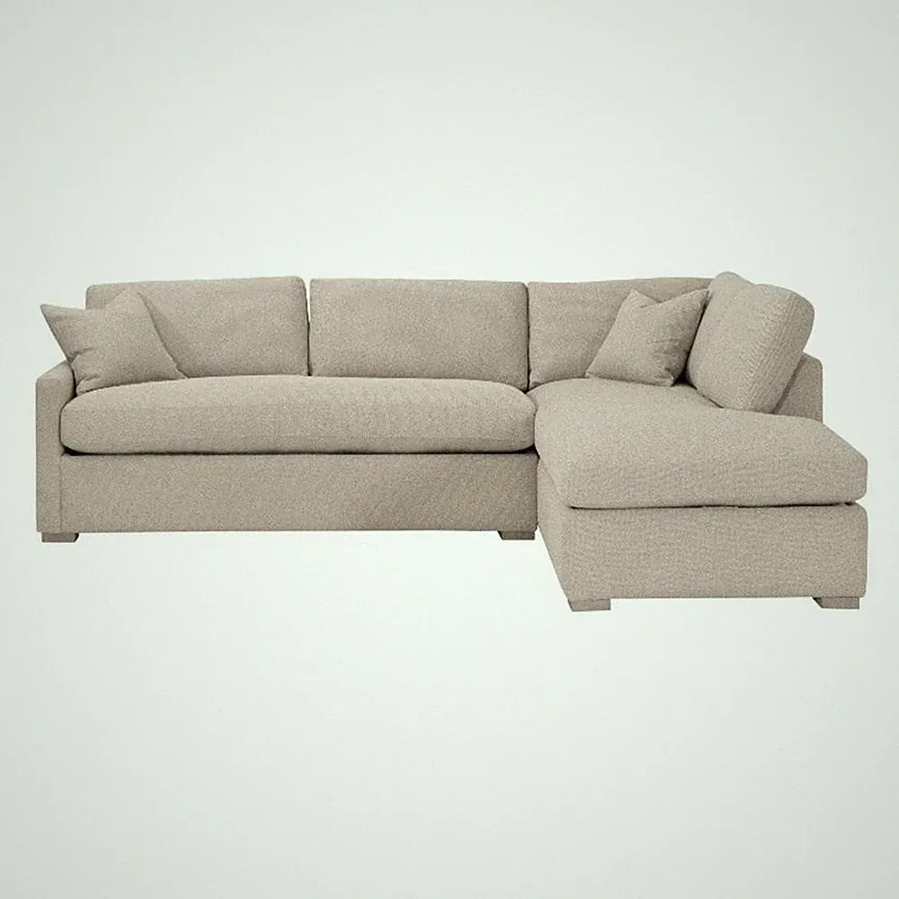 Essentials For Living Clara 112" Queen RF Sectional Sleeper in Natural Gray Oak