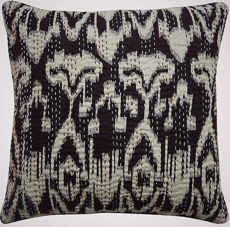 Ethnic Cushion Cover Indian Handmade Ikat 16 x 16 in Hippie Sofa Car Pillow Case