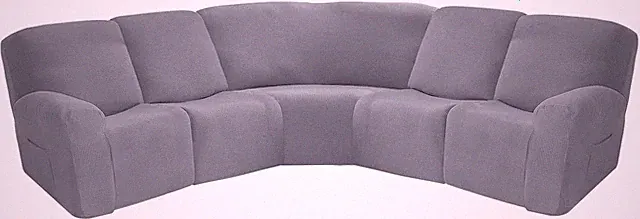 EURHOWING 5-Seat Stretch Velvet Sectional Sofa Cover, L-Shape Recliner Slipcover
