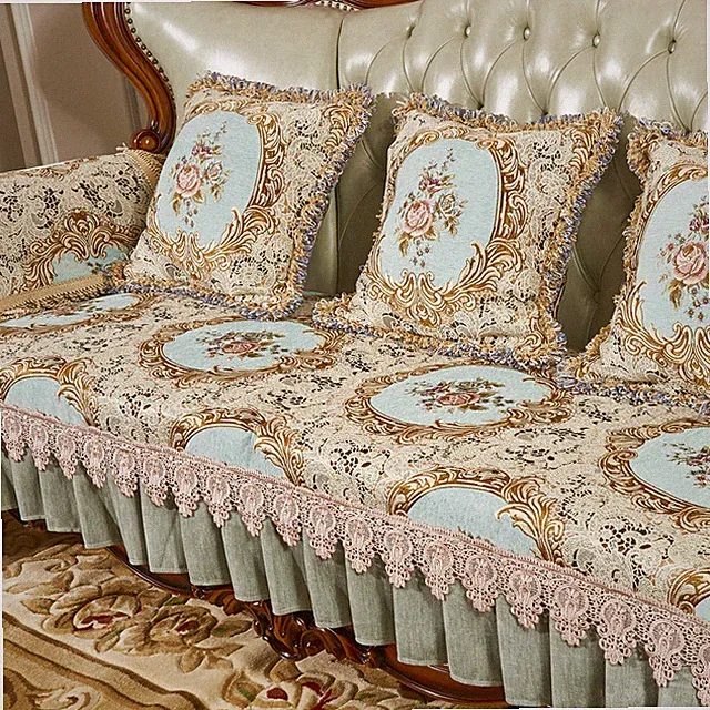 Europe Jacquard Sofa Cover Slipcovers Living Room Loveseat Lace Couch Protector