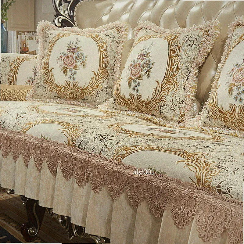 Europe Jacquard Sofa Cover Slipcovers Living Room Loveseat Lace Couch Protector