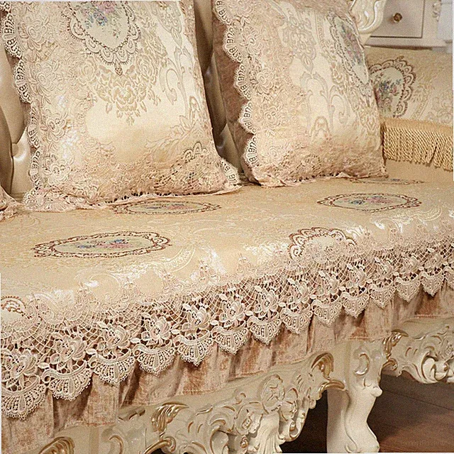 Europe Lace Floral Loveseat Slipcover Sofa Cover 3 Seater Couch Protector Luxury