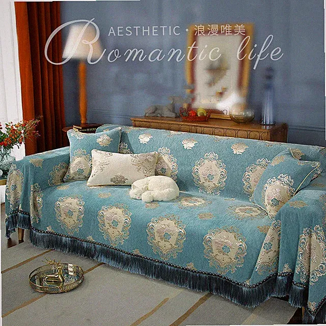 Europe Tassels Sofa Cover 3 4 5 Seater Couch Slipcover Chenille Armchair Towel