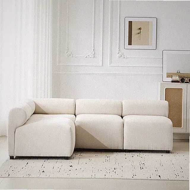 Evelyn 83 in.4-Piece L Shaped Modular Free Combination Sectional Chenille Sofa C
