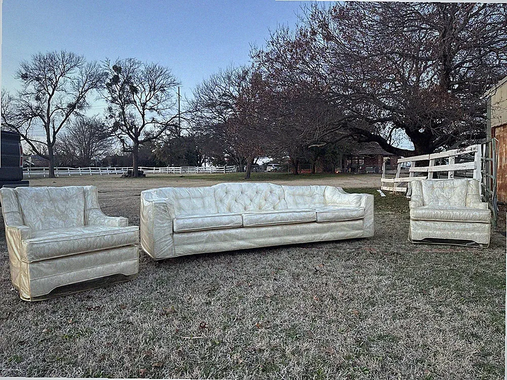 Excellent 1960s MCM Hollywood Regency Set - Sofa & 2 Chairs - Time Capsule - DFW