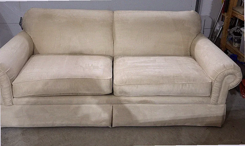 Excellent Condition microfiber La-Z-Boy Sofa, Color :Beige w/ A Yellowish Hue.