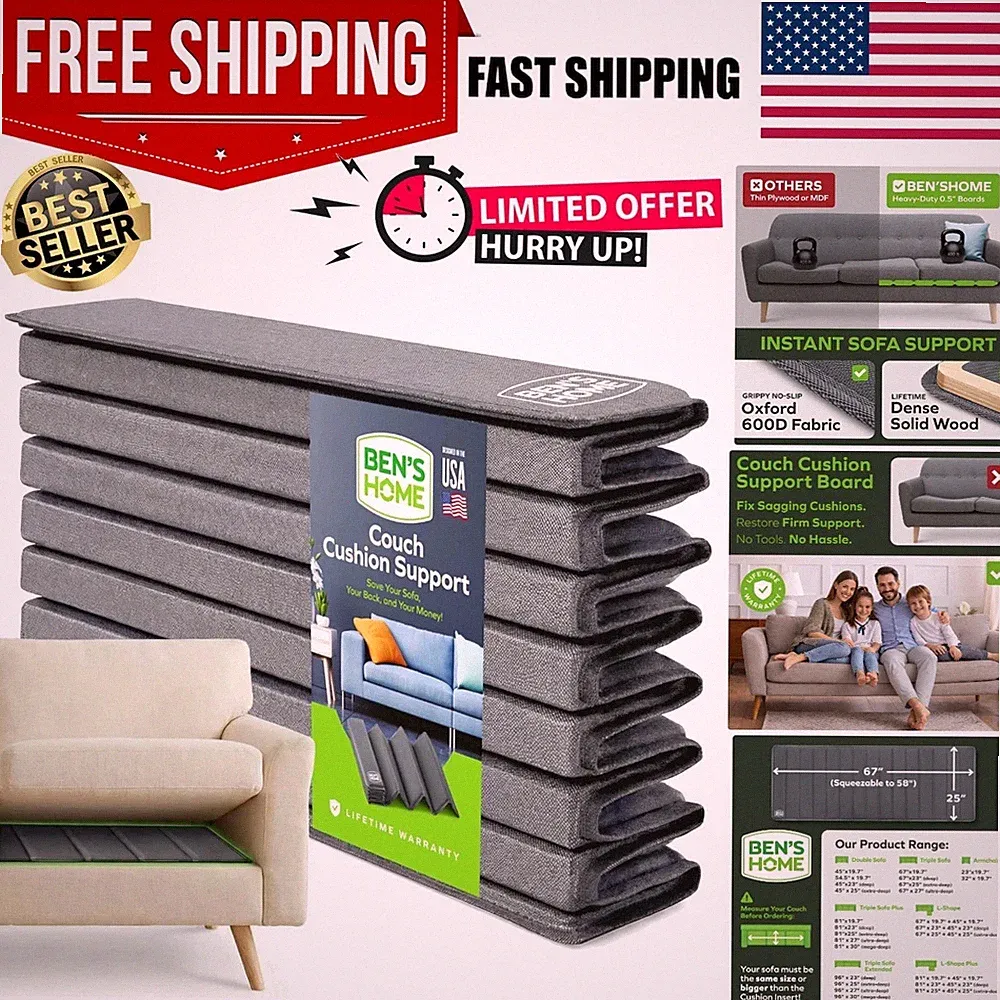 Extra Deep Couch Cushion Support Board | 0.5" Solid Wood, 400 LBS & Anti-Slip