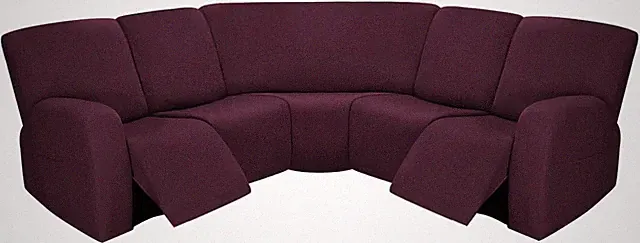 Extra Large 7-Piece Stretch Sofa Covers for Reclining L Shape Couches, Wine