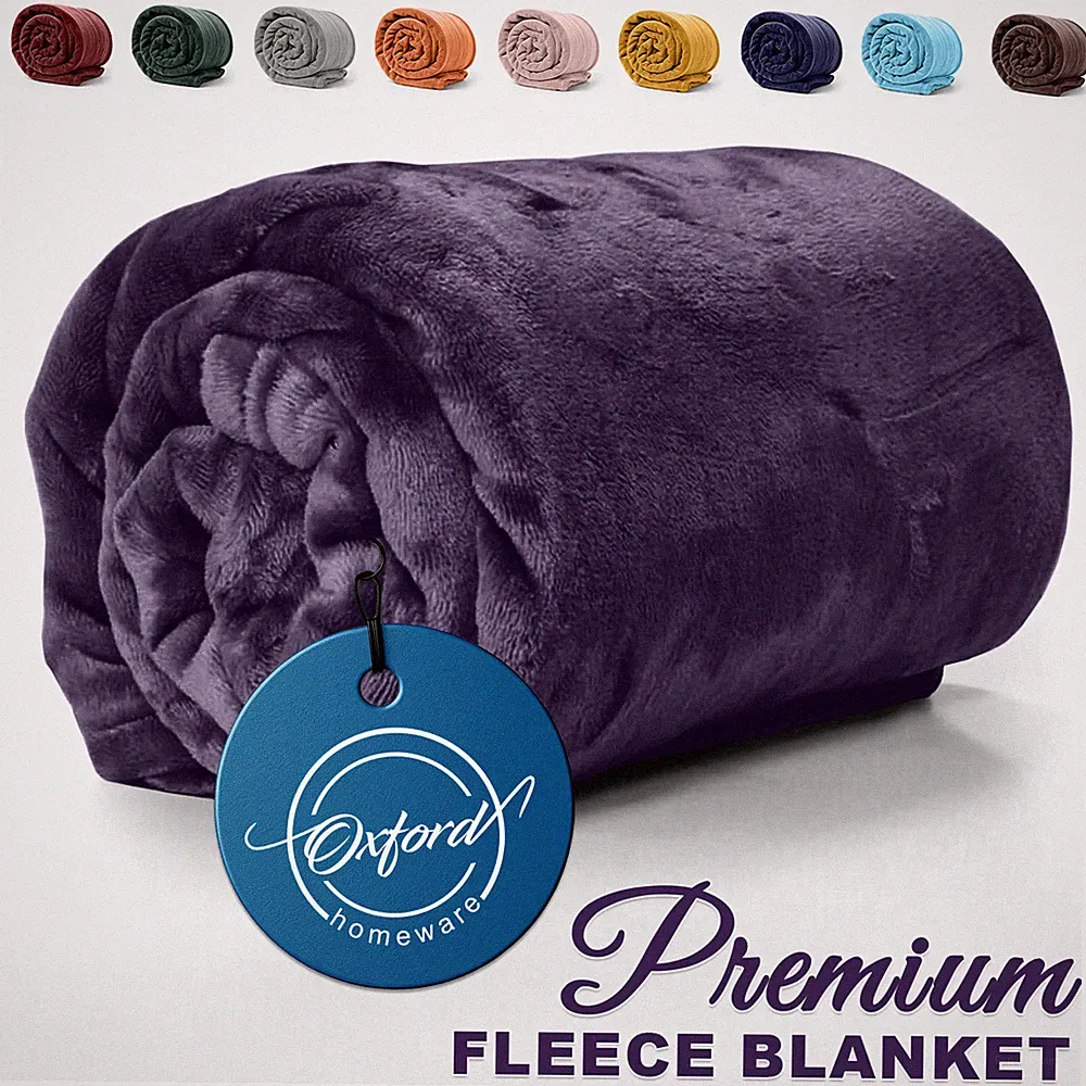 Extra Large Fleece Blankets Super Soft Reversible Bed Sofa Throw Queen & King