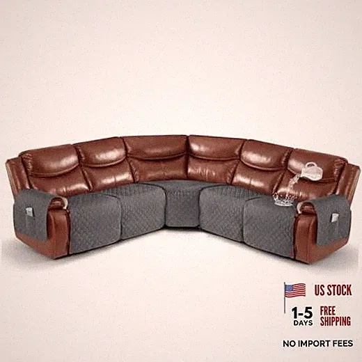 Extra Large Recliner Sectional Couch L Shape 5 Seat Recliner Cover Dark Grey