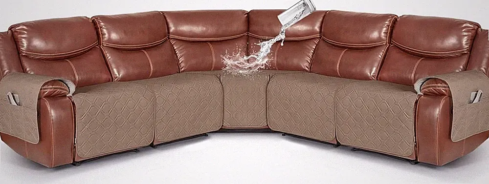 Extra Large Reclining Sectional Couch Covers, Waterproof 5-Piece Sofa Covers for