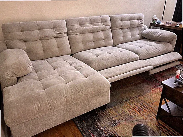Extra large sectional couch with recliner