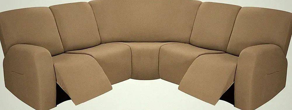 Extra Large Stretch Sofa Covers for Reclining L Shape Couches, Camel