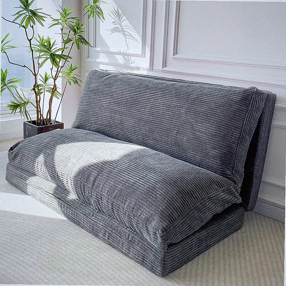 Extra Thick Folding Sofa Bed with Washable Cover, Dark Grey, 39x91 Inch