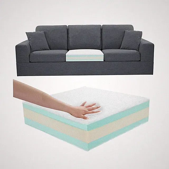 Extra Thickness 5 Layer Couch Cushion Replacement, 22"x22"x6" S... Fast USA SHIP