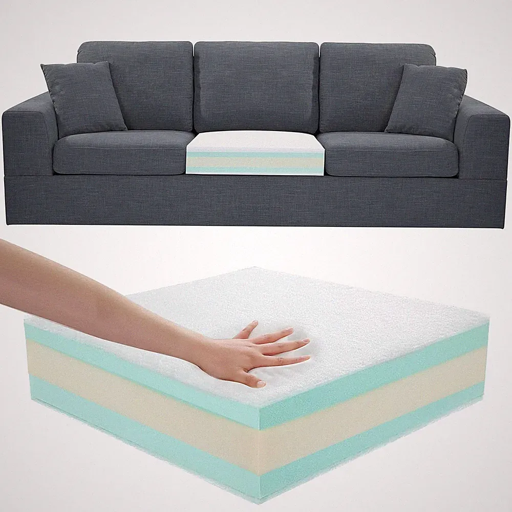 Extra Thickness 5 Layer Couch Cushion Replacement, 22"x22"x6" Sofa Cushion Re...