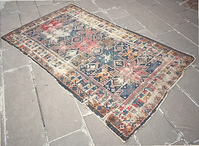 Fabulous Antique Caucasian Rug 48'' x 88'' Collector's Item Fragment Worn Rug