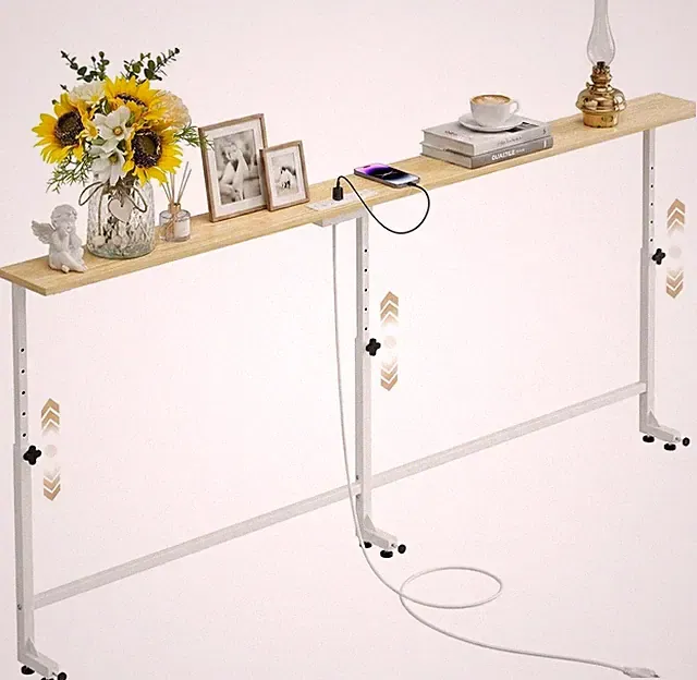 Faesun 70.9 Inch Behind Couch Table, 24"-32" Adjustable Height Range, Behind TC