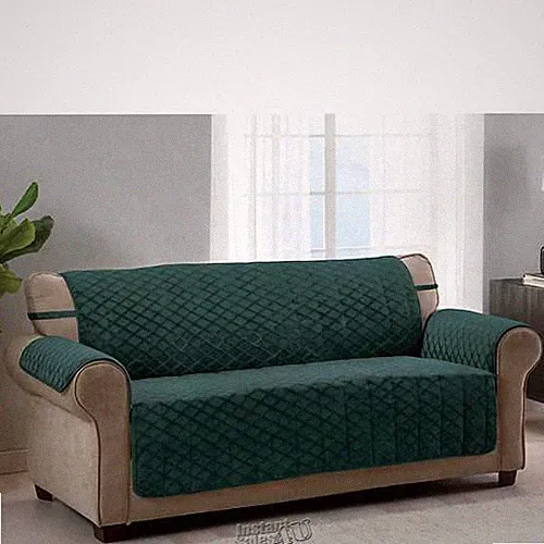 Fairmont Diamond Plush Loveseat Seatcover Emerald Greeen 75x88
