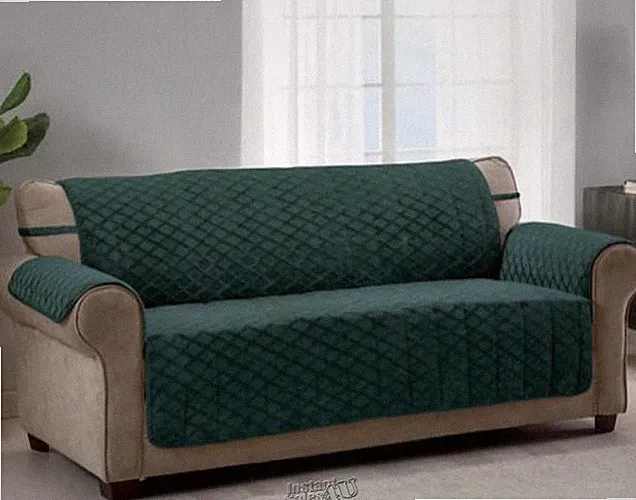 Fairmont Diamond Plush Sofa Seatcover Emerald Green Couch Pet cover 55x110