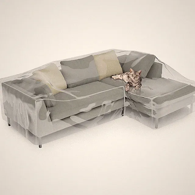 Fanfanwin Clear l Shape Couch Cover 106" x 59" x 42" Thick Heavy Duty Waterpr...