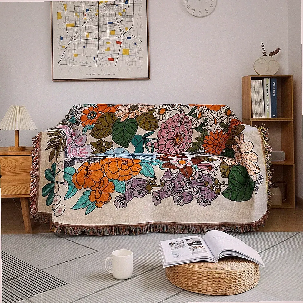 Farmhouse Couch Cover Living Room Furniture Protector Floral Sofa Covers for 3