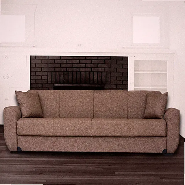 Fatima Light Brown Fabric Sofa Bed