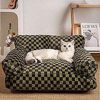 Faux Fur Cat & Dog Sofa Cat Couch Mini Cat Bed Indoor Human Style Pet Sofa, Mode