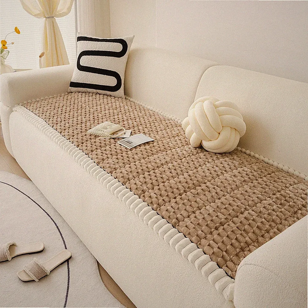 Faux Fur Couch Cover for Dogs Washable, Soft Cozy Non Slip Sectional Sofa Cov...