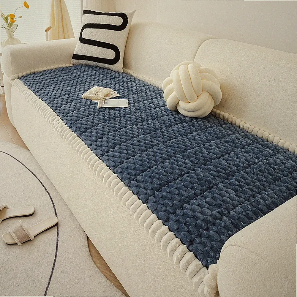 Faux Fur Couch Cover for Dogs Washable, Soft Cozy Non Slip Sectional Sofa Cov...