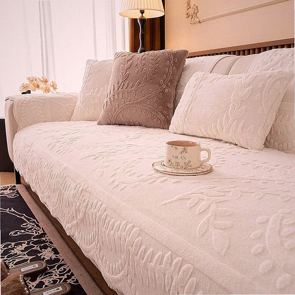 Faux Fur Couch Cover for Sofa, Soft Warm Plush Sofa Couch Cover, Non Slip
