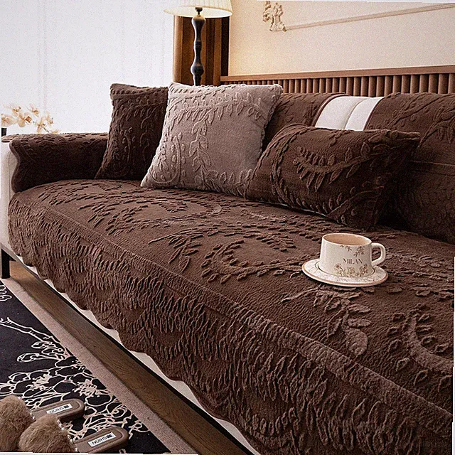 Faux Fur Couch Cover for Sofa, Soft Warm Plush Sofa Couch Cover, Non Slip Sec...