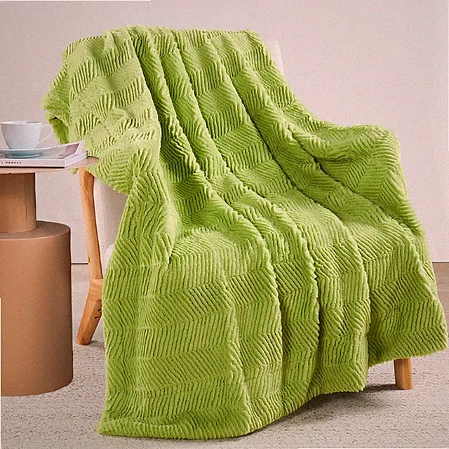 Faux Fur Herringbone Throw Blanket Soft Plush Fluffy Cozy Lightweight Couch Bed