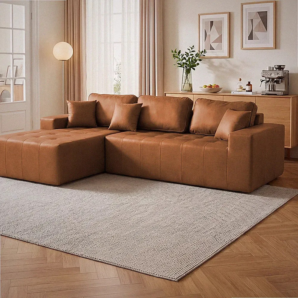 Faux Leather Chaise