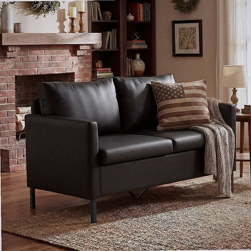 Faux Leather Modern Small Couches for Small Spaces, fy