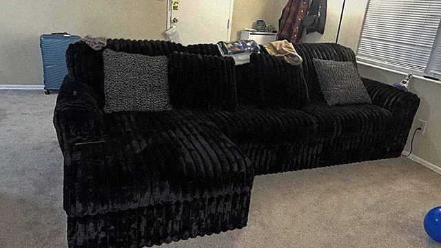 FDW Contemporary Sectional Modern Sofa Bed SF-U95R/U77R-Black