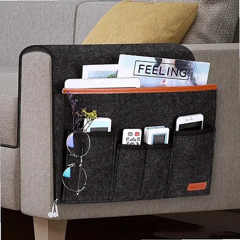 Felt Bedside Storage Bag Bed Desk Hanging Bag Sofa TV Remote Control Hanging Cas