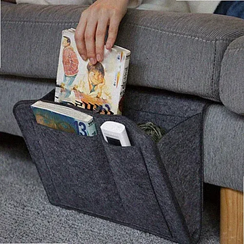 Felt Bedside Storage Bag Organizer Bed Desk Bag Sofa Tv Remote Control Hanging