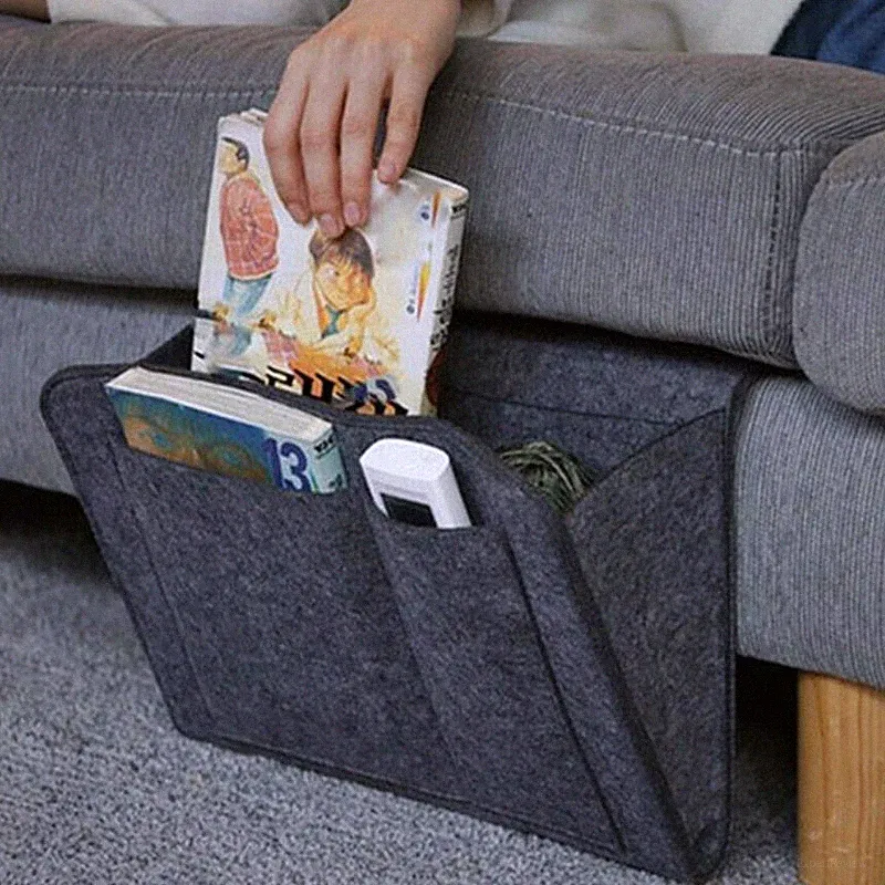 Felt Bedside Storage Bag Organizer Bed Desk Bag Sofa Tv Remote Control Hanging C