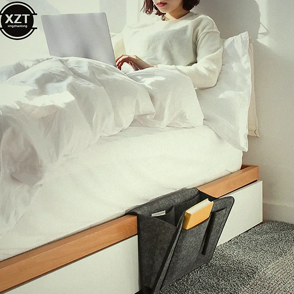 Felt Bedside Storage Organizer Hanging Pocket Sofa Bed Phone Holder Bag