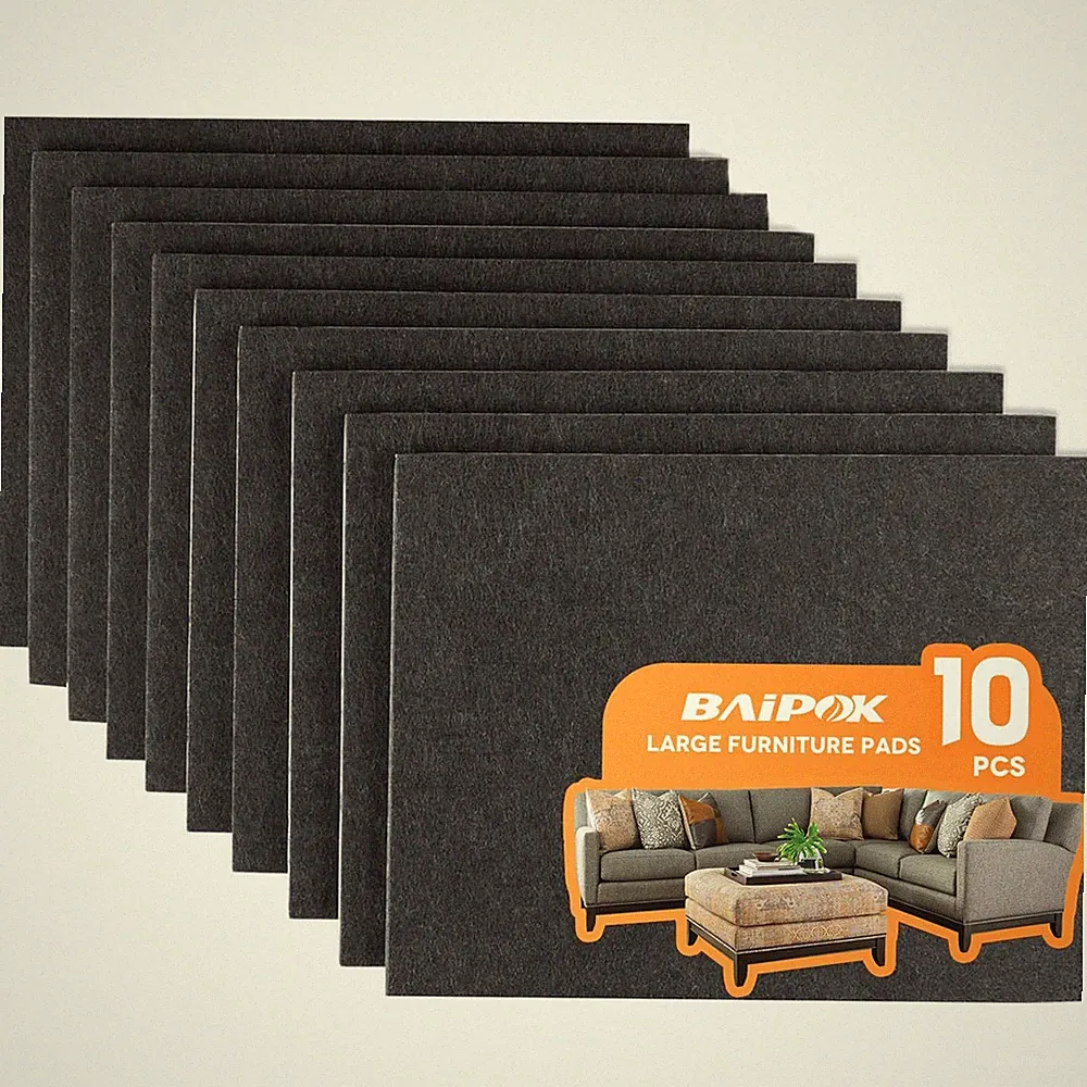 Felt Furniture Pads 10pcs 8" x 6" Adhesive Large Felt Pads, Cuttable Chair Le...
