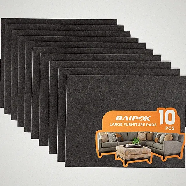 Felt Furniture Pads 10pcs 8" x 6" Adhesive Large Felt Pads, Cuttable Chair Le...