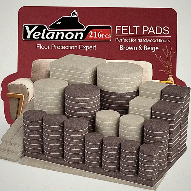 Felt Furniture Pads for Hardwood Floors -216 Pcs Premium Felt Pads for Chair Leg